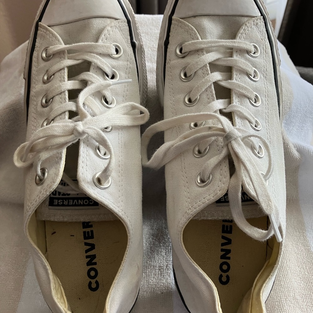 Converse All Star Low Top Canvas Sneakers in Off-White